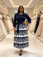 Robe de soirée plissée pour femmes rondes, motif floral marine, ceinture à fleurs 3D, grande taille, vente en gros, directement de l'usine