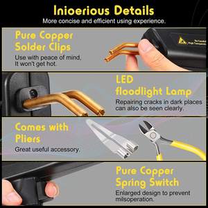 Pistola soldadora de plástico de gran potencia, Kit de soldadura de plástico de 120W, reparación de grietas de parachoques, máquina soldadora de plástico <span class=keywords><strong>con</strong></span> <span class=keywords><strong>grapas</strong></span> de 400 Uds. - Product Image 3