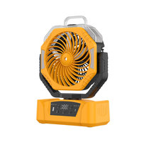 Ventilateur de camping double moteur 20000 mAh rechargeable USB avec batterie externe, lumière et réservoir d'eau, ventilateur brumisateur portable pour extérieur