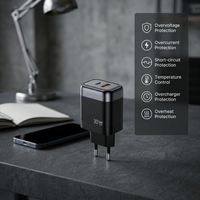 Cantell Chargeur rapide en alliage d'aluminium de haute qualité 30W PD 2.0/QC3.0 Type-C avec câble de 1m pour outil électrique et téléphone portable