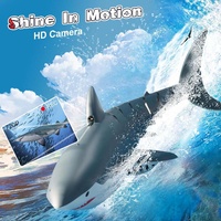 Jouet de requin RC électrique haute simulation avec pulvérisation d'eau, caméra Wifi, télécommande, rotation, bateau RC, jouet de piscine avec lumière