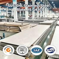 Plaque en acier inoxydable SUS304L JIS G4303 laminée à chaud 1-45mm, surface n°1, pour projets de construction extérieure et traitement de l'eau, découpe