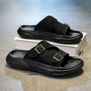 Pantuflas personalizadas con suela de goma antideslizante y tacón alto, pantuflas casuales para exteriores para mujeres y hombres - Product Image 3