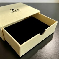 Boîte cadeau coulissante en carton rigide pour bijoux avec doublure noire, logo personnalisé, vente en gros