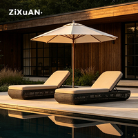 Chaise longue de piscine en aluminium pour jardin et patio, canapé deux places en rotin nordique pour terrasse, bibliothèque et café