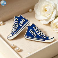 Broches en émail en forme de chapeau de sororité bleu et blanc, avec cristaux Zeta Phi Beta, accessoires de vente en gros