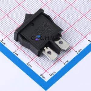 HX KCD1-110 Rocker Switch Through hole Component (THT) Switch Without Solder Tab Black 2A - Product Image 2