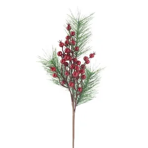 Kunstmatige Dennen Rode Bessen Kerstboom Picks Decoraties