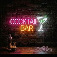 Dropshipping sans MOQ, enseigne néon personnalisable 'Cocktail Dreams', néon LED vintage en acrylique pour chambre, bar, décoration murale, enseignes LED