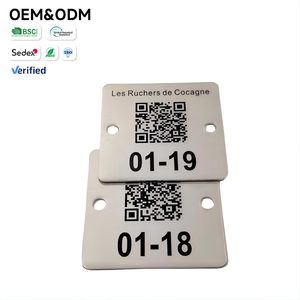 ป้ายโลหะ<span class=keywords><strong>ภาษา</strong></span>ฝรั่งเศสแบบกำหนดเอง - คิวอาร์โค้ดและหมายเลขซีเรียลสำหรับติดตามรังผึ้ง - Product Image 1