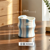 Ensemble tasse et soucoupe à expresso en céramique européenne à motif à pois rayés avec assiette à gâteau, vaisselle classique pour le thé de l'après-midi