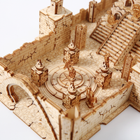 Grand puzzle 3D en bois, ruines antiques, modèle de diorama artisanal à collectionner, à monter soi-même