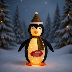 COSMOLA Pinguino Luminoso LED in Tessuto da 4 Piedi, Decorazione Natalizia per Interni ed Esterni - Product Image 2