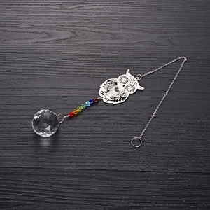 Noite coletor coruja janela de cristal pendurado, artesanal, decoração da casa, acessórios, sala de estar, vidro - Product Image 5