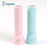 Senter LED Mini USB Isi Ulang, Senter Saku Ringkas dengan Kotak Hadiah, Lampu Darurat Portabel untuk Berkemah, Super Terang Taigexin