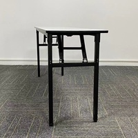 Weißer Melamin-Klapptisch, Schwarzer Metallrahmen für Schulungsräume, Besprechungsräume, Ausstellungen & Kantinen