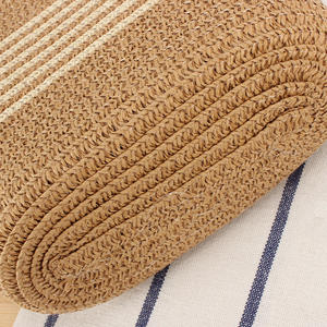 Vacanze estive nuovo arrivo borsa da donna a tracolla in paglia tessuta a mano con scritta a catena con fiocco decorazioni floreali chiusura a cerniera - Product Image 6