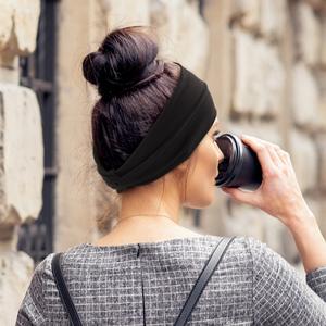 Bandeau unisexe en coton à carreaux et couleur unie, élastique et pliable, pour la mode, les sports de plein air, l'escalade, la course à pied, les mariages, avec nœud doux Tangshan - Product Image 6