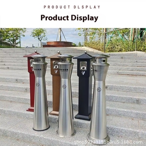 Cenicero de pie de acero inoxidable con diseño ecológico sin tapa para cubo de almacenamiento de pilar de piso vertical uso en exteriores - Product Image 5