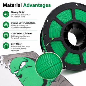 PETG Light <strong>Diffusion</strong> Filament 1.75mm 1kg Green Light Transmission 3D Printer Filament for 3D Printing - Product Image 4