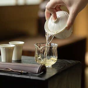 Ding Ware White Glaze Round Gaiwan Porcelain Handheld With Lid For Kung Fu <b>Tea</b> <b>Set</b> Home Use - Product Image 3