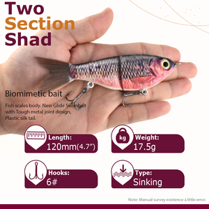 Señuelo de Pesca de Fibra de 12cm con Cuerpo Texturizado y Cola Realista, Acción Deslizante, Color Personalizado - Product Image 3