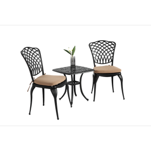 Conjunto de Bistro de 3 Piezas, Muebles de Patio de Aluminio Fundido, 2 Sillas, 1 Mesa Redonda, para Jardín, Balcón, Exterior - Product Image 3