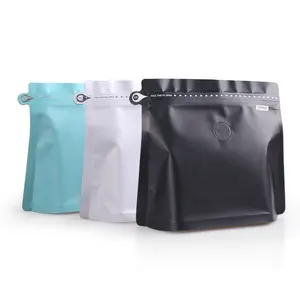 Matt Aluminum Foil Plastic Empty Zip Lock Diamond Coffee Packing Bag With Air Degassing Valve