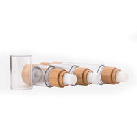 Botol Pompa Airless Bambu Kosong Grosir 15ml 30ml 50ml Kemasan Kosmetik Lotion Plastik Bening