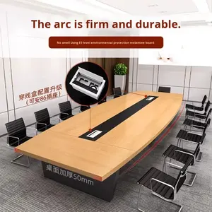 <span class=keywords><strong>Mesa</strong></span> de Conferencia Extensible de Madera Maciza Moderna y Sencilla con Juego de Sillas para Sala de Reuniones, Escritorio de <span class=keywords><strong>Oficina</strong></span> de Forma Larga - Product Image 4