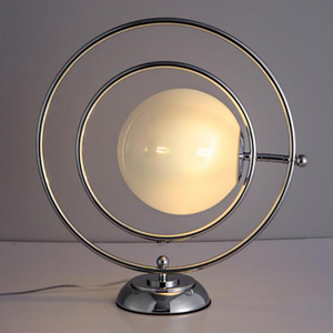 Lámpara de Mesa Giratoria Italiana con Diseño de Luna, Cromada, Estilo Bauhaus de los Años 70, Medieval, para Sala de Estar, Restaurante, Escritorio, Dormitorio, Lámpara de Noche - Product Image 2