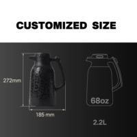 Cafetière thermos sous vide en acier inoxydable à double paroi isolée de grande capacité pour le thé avec logo personnalisé