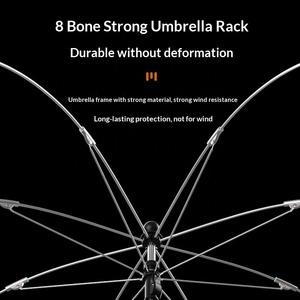 Poussette pour bébé, pare-soleil en vinyle noir pour enfants, poussette d'extérieur, protection UV, logo personnalisable, 8 baleines, poignée en acier - Product Image 4