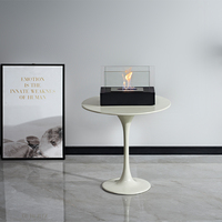 Installation facile portative en verre libre de style européen de foyer de table d'éthanol concret durable d'acier inoxydable