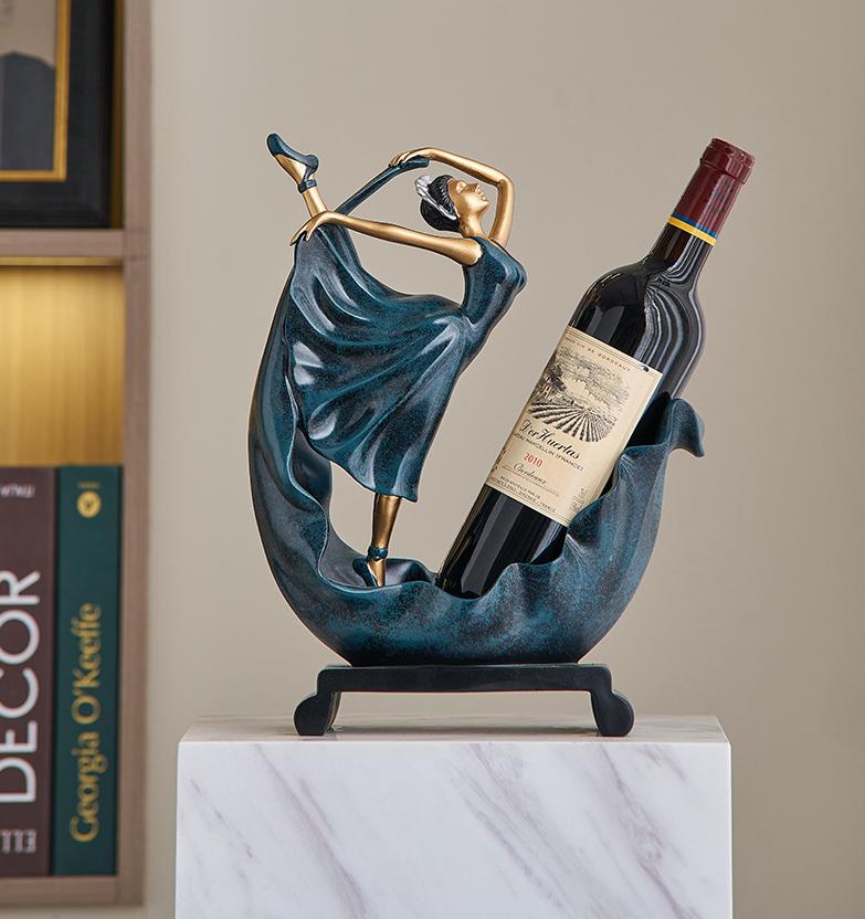 Dancing girl wine rack-bronze