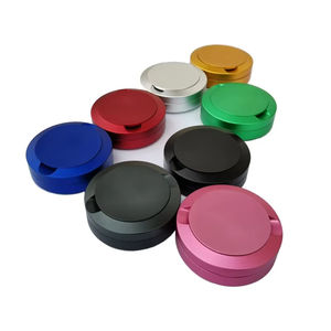 定制数控圆形铝盒罐金属<span class=keywords><strong>3</strong></span>层鼻烟盒OEM容器袋耐用金属储物盒银罐 - Product Image 5