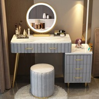 Table de toilette de luxe inspirée des hôtels, incontournable pour la chambre, armoire de rangement moderne et minimaliste avec bureau de maquillage intégré