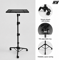 Support de projecteur pliable avec plateau et roulettes, réglable en hauteur, anti-vibration, durable, pour bureau, studio, vente en gros