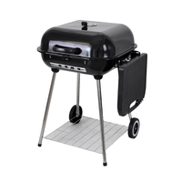 Barbecue au charbon de bois pliable SEJR 22 pouces en acier émaillé porcelaine pour extérieur avec chariot