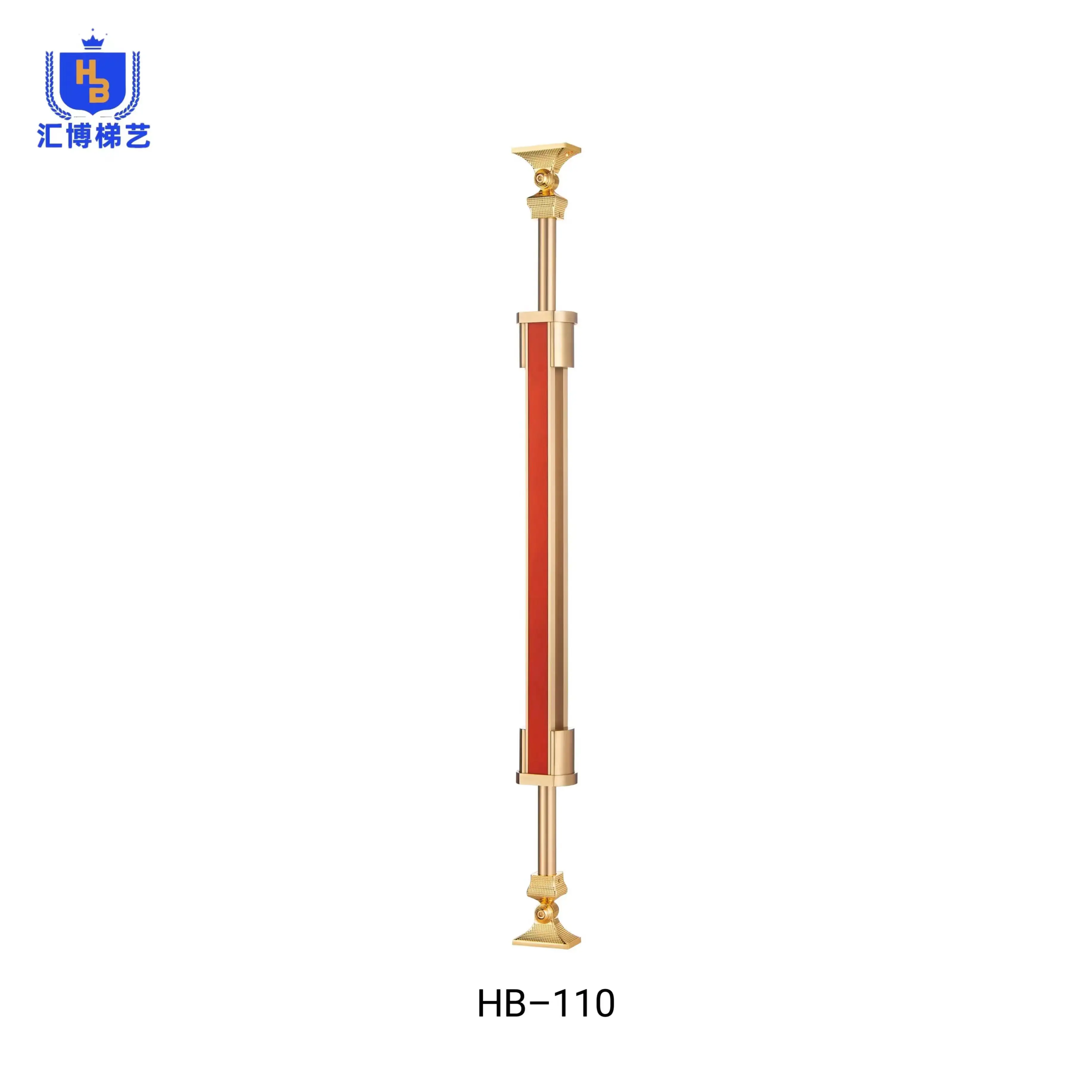 Hot Sale Golden Classical Design Aluminum Baluster For Staircase Railing For Indoor Decorative