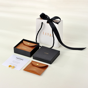 Factory Luxury Brown Small Microfiber <b>Earring</b> Packaging Bag <b>Gift</b> <b>Box</b> Necklace Jewelry Packaging <b>Box</b> - Product Image 1