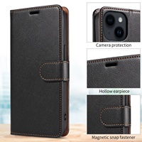 Étui de protection magnétique à rabat pour iPhone 17 Pro Max et 16E, avec 15 emplacements pour cartes, anti-chute, en TPU, entièrement fait main
