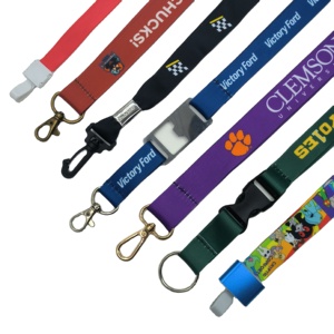Tùy chỉnh nhuộm thăng hoa tùy chỉnh logo riêng dây đeo cổ với các phụ kiện khác nhau Polyester Lanyard - Product Image 1