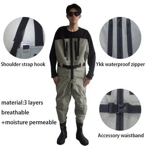 Nhà Sản Xuất Tùy Chỉnh Thoáng Khí Độ Ẩm Thấm Nước Thấm Nước Lớn Dây Kéo <span class=keywords><strong>Waders</strong></span> Cho Bay Cá Săn Bắn - Product Image 5