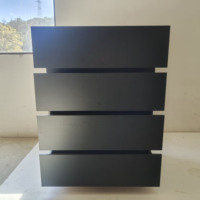 Commode moderne à 4 tiroirs, grande commode de rangement pour chambre à coucher, salon, noir