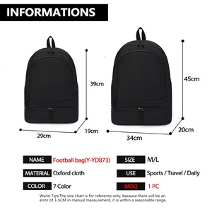 Mochila de Entrenamiento de Fútbol para Exteriores, Impermeable, de Tela Oxford, con Compartimento Independiente para Zapatos, Personalizable para Baloncesto y Fútbol - Product Image 5