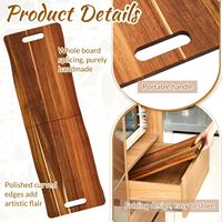 Planche à découper pliante en bois d'acacia anti-fissuration avec double poignée, plateau de service pliable pour barbecue, viande, fruits, vente en gros
