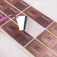 Feuille adhésive personnalisée en relief, autocollants en vinyle de luxe avec logo en feuille d'or pour bouteilles de parfum et cosmétiques, vente en gros