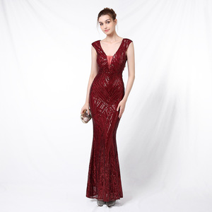 18137 #<span class=keywords><strong>2020</strong></span> nuevo vestido de cola de pez de lentejuelas Auto Show House celebración Ceremonial Host Dress - Product Image 5