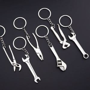3D Vintage Cartoon Metal Keychain with Fashionable Carabiner Style Wrench Tool UV Printed Accessory